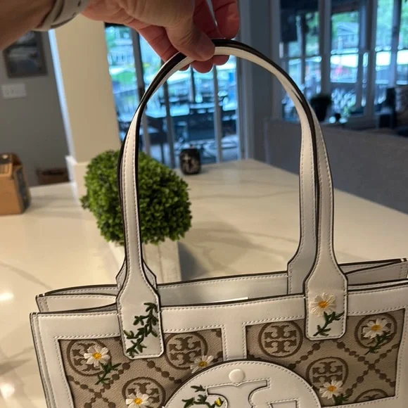 Tory Burch Ella Jacquard Embroidered Quadrant Tote - Picture 7 of 14